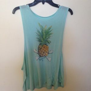 Turquoise Volcom Pineapple Tank Size M
